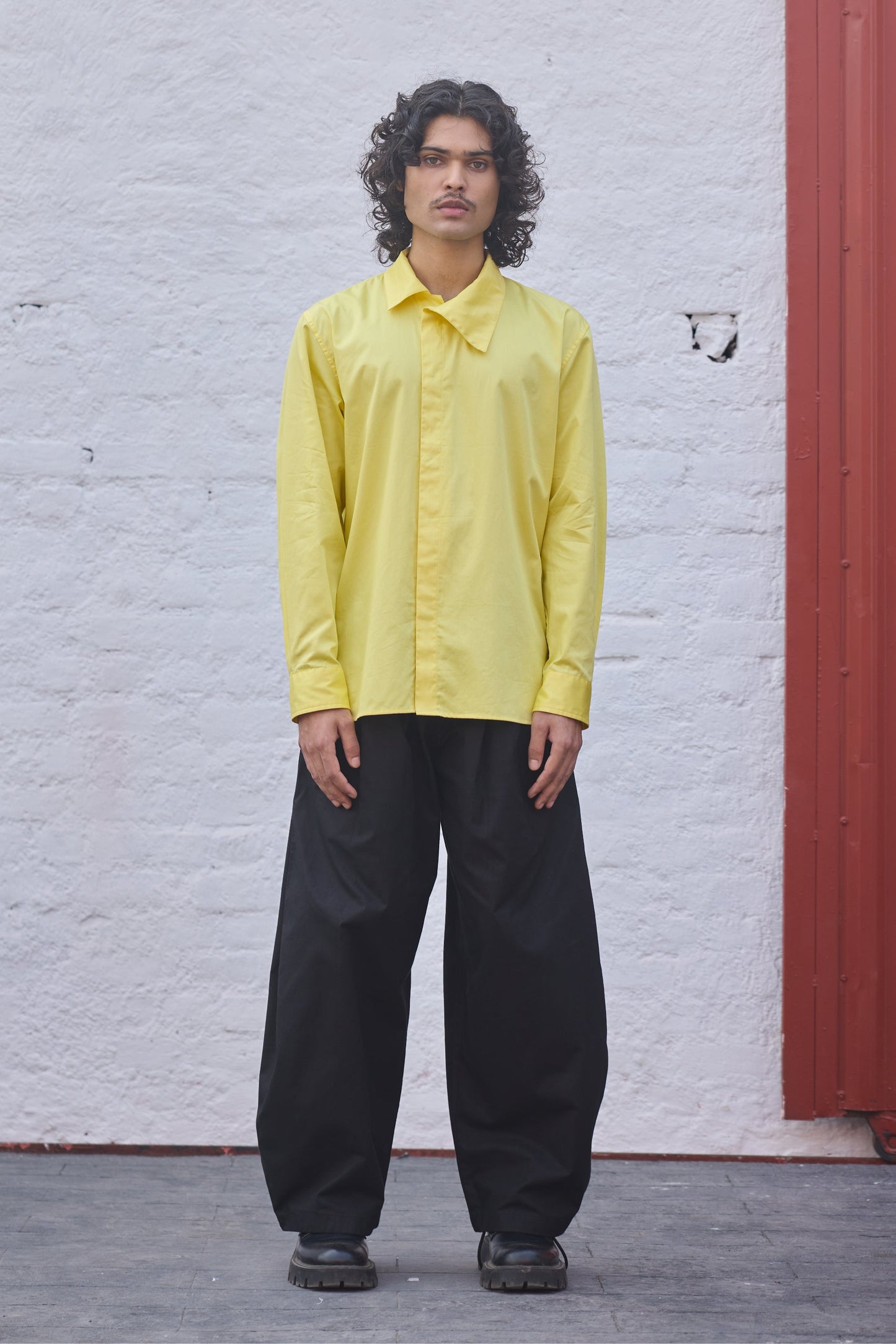 Asymmetrical Collar Shirt